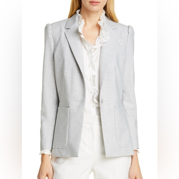 Rebecca Taylor Tailored Light Gray Clean Suiting Blazer Size 6 - Picture 1 of 7